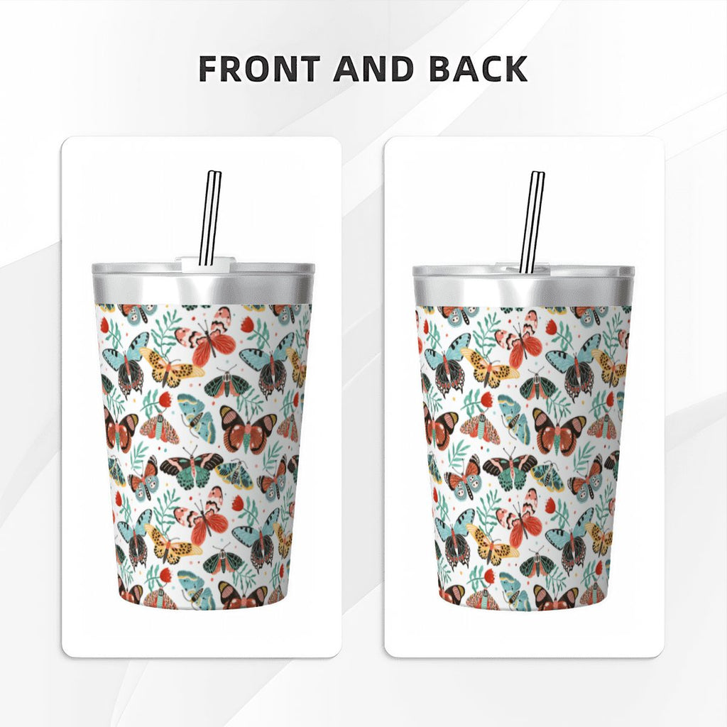 Pretty Moths And Butterflies Small Stainless Steel Travel Mug Cup 12oz/350ml