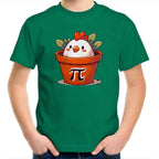 Chicken Pot Pi - Kids Youth T-Shirt Kelly Green Kids Youth T-shirt animal Maths Printed In Australia