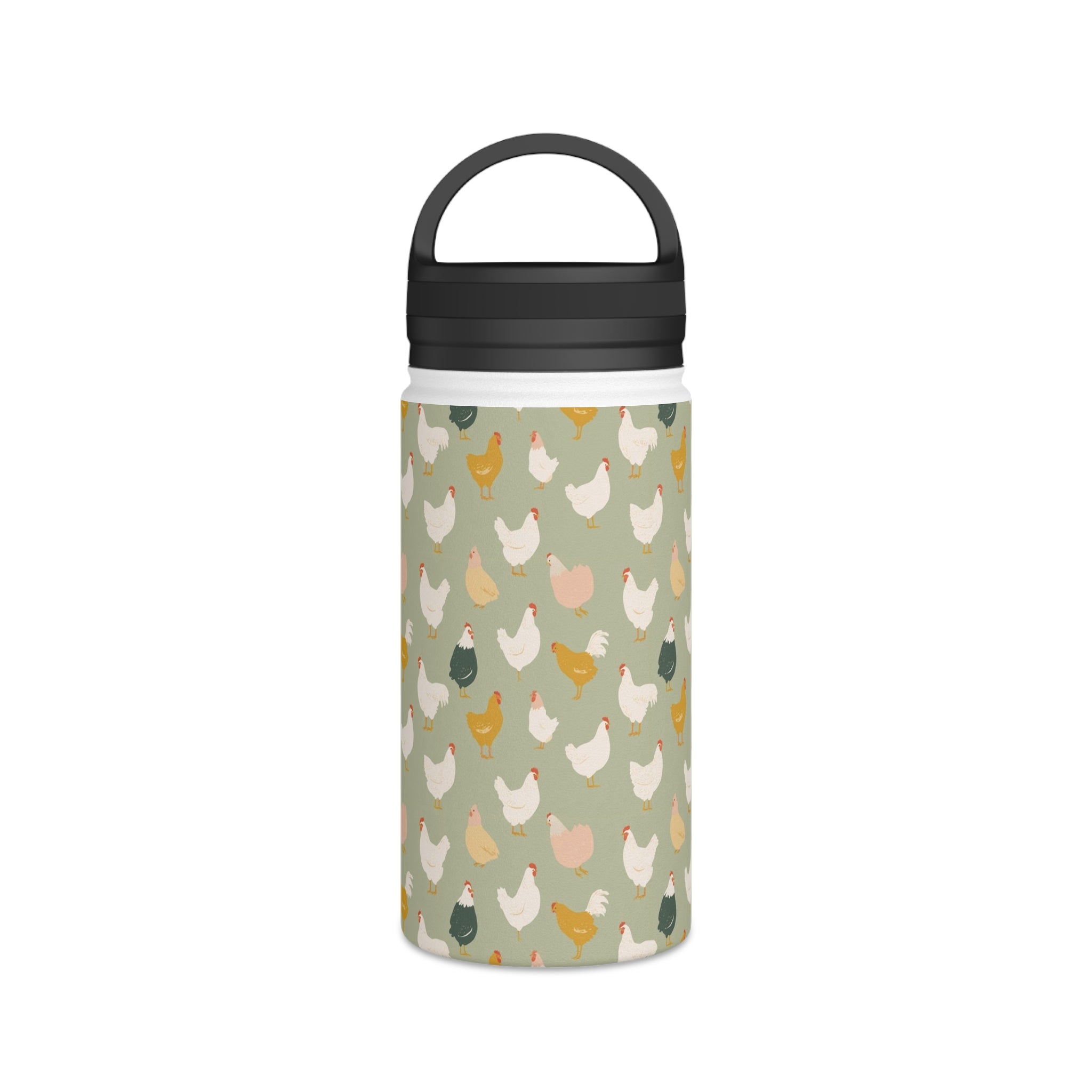 Chicken Life Stainless Steel Water Bottle, Handle Lid Stainless Steel Water Bottle With Handle Lid animal Globally Fulfilled