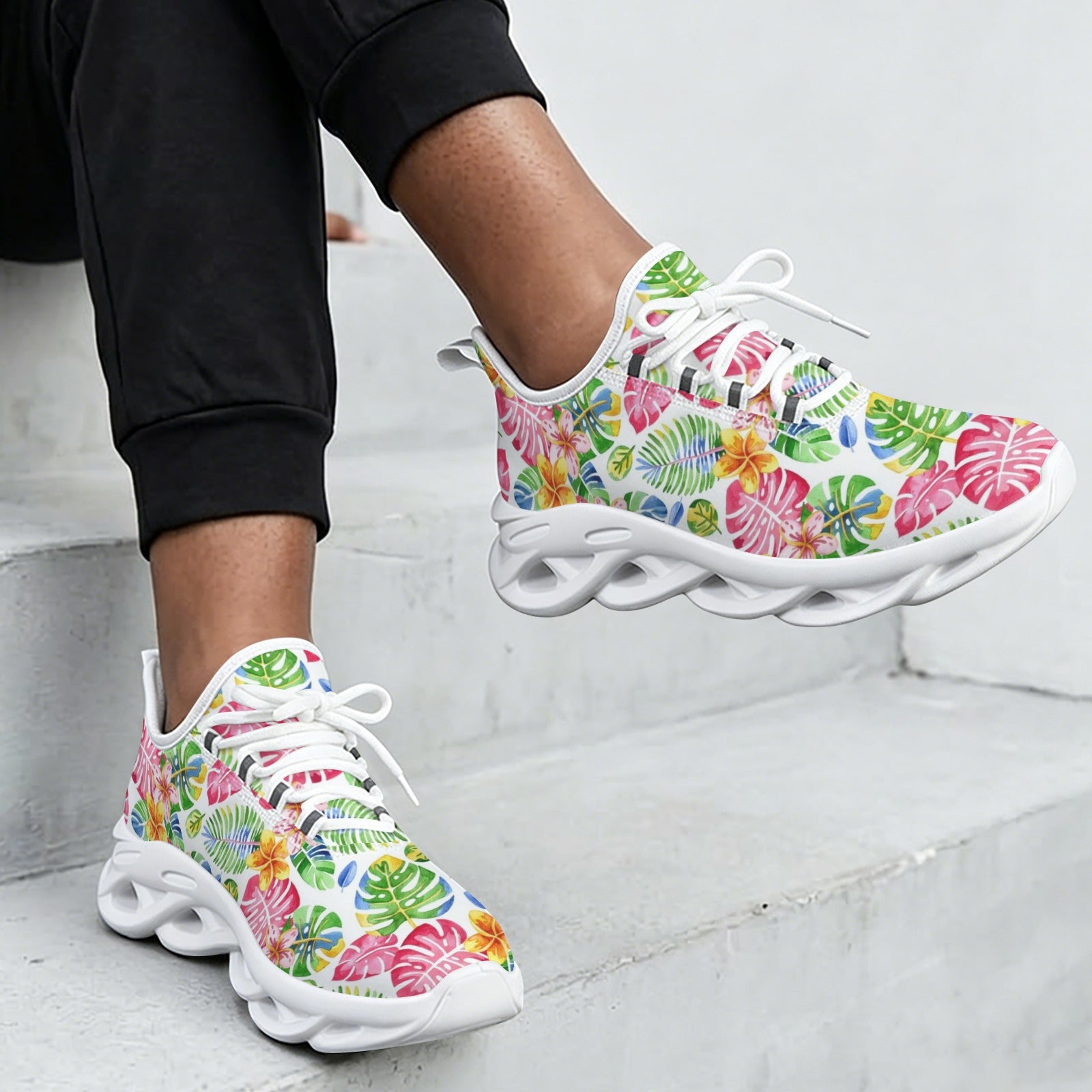 Bright Painted Tropical Women's Twisted Sole Sneakers