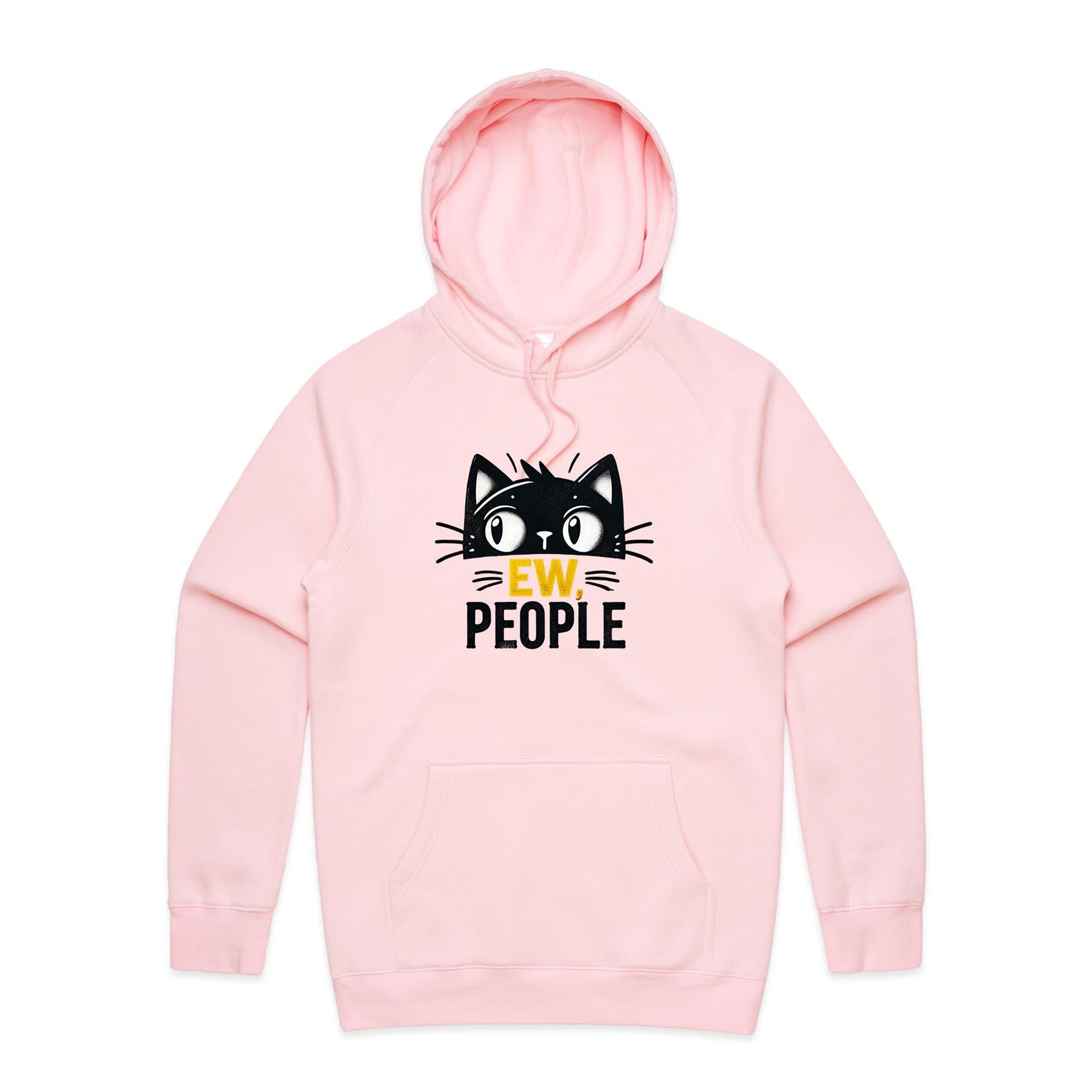 Ew People, Cat - Mens Hoodie Pink Mens Hoodie animal Printed In Australia
