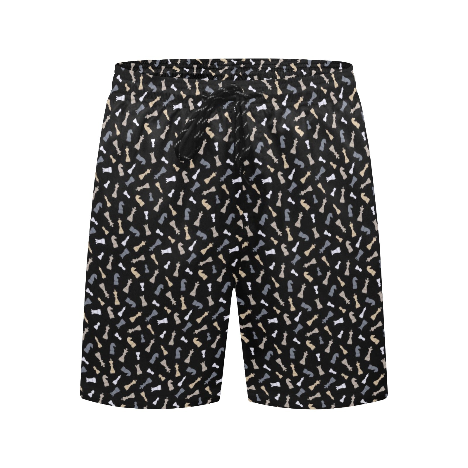 Chess Pattern Men's Mid-Length Beach Shorts Men's Mid-Length Beach Shorts Chess Games Printed Offshore