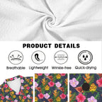 Tropical Floral Men's Crinkle Hawaiian Shirt