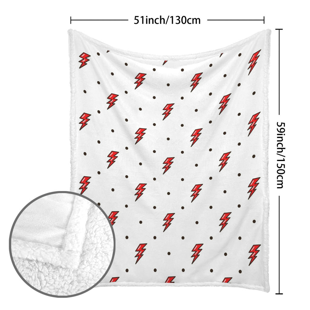 Red Lightning - Double-Layer Fleece Blanket 51"x59"