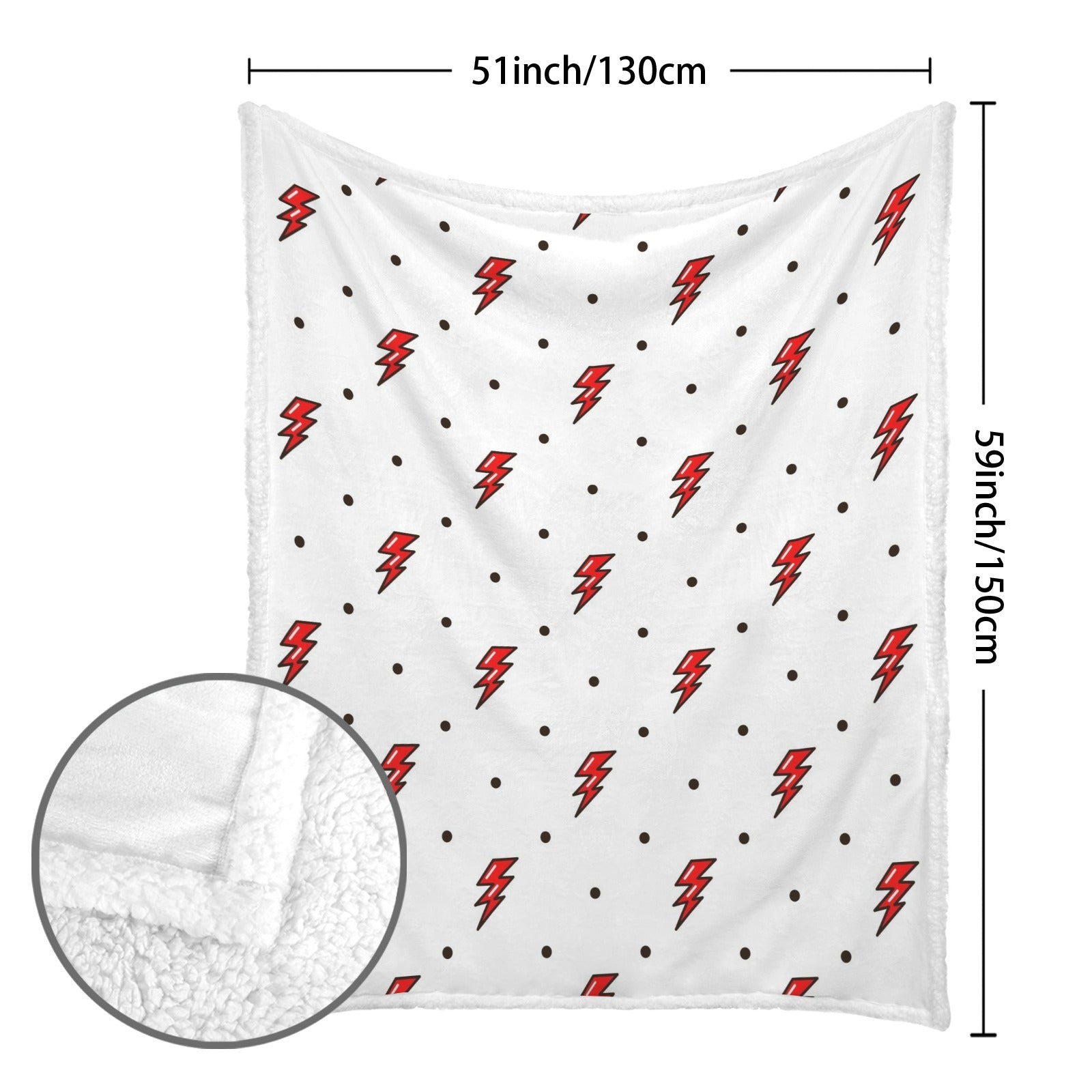 Red Lightning - Double-Layer Fleece Blanket 51"x59"