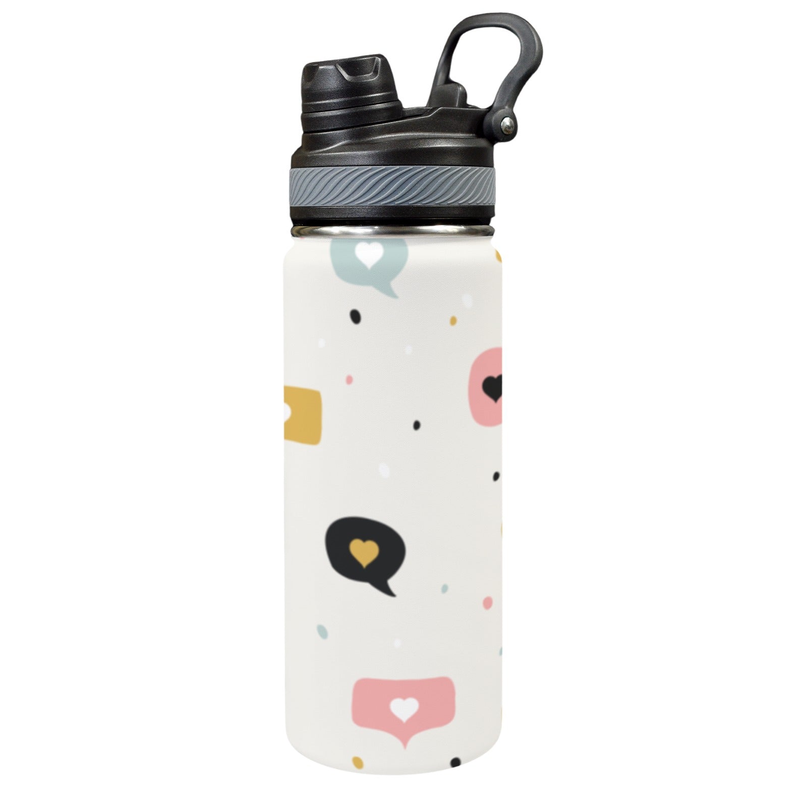 Love Message - Insulated Water Bottle with Dual-Use Lid (18oz) One Size Insulated Water Bottle with Dual-Use Lid (18oz) Love Printed Offshore