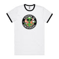 Coffee Is Universal, Alien Men's AS Colour Ringer Tee White Black Ringer T-Shirt Coffee Printed In Australia Sci Fi
