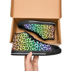 Rainbow Leopard Print Women's High Top Canvas Shoes Womens Classic High Top Shoes Printed Offshore