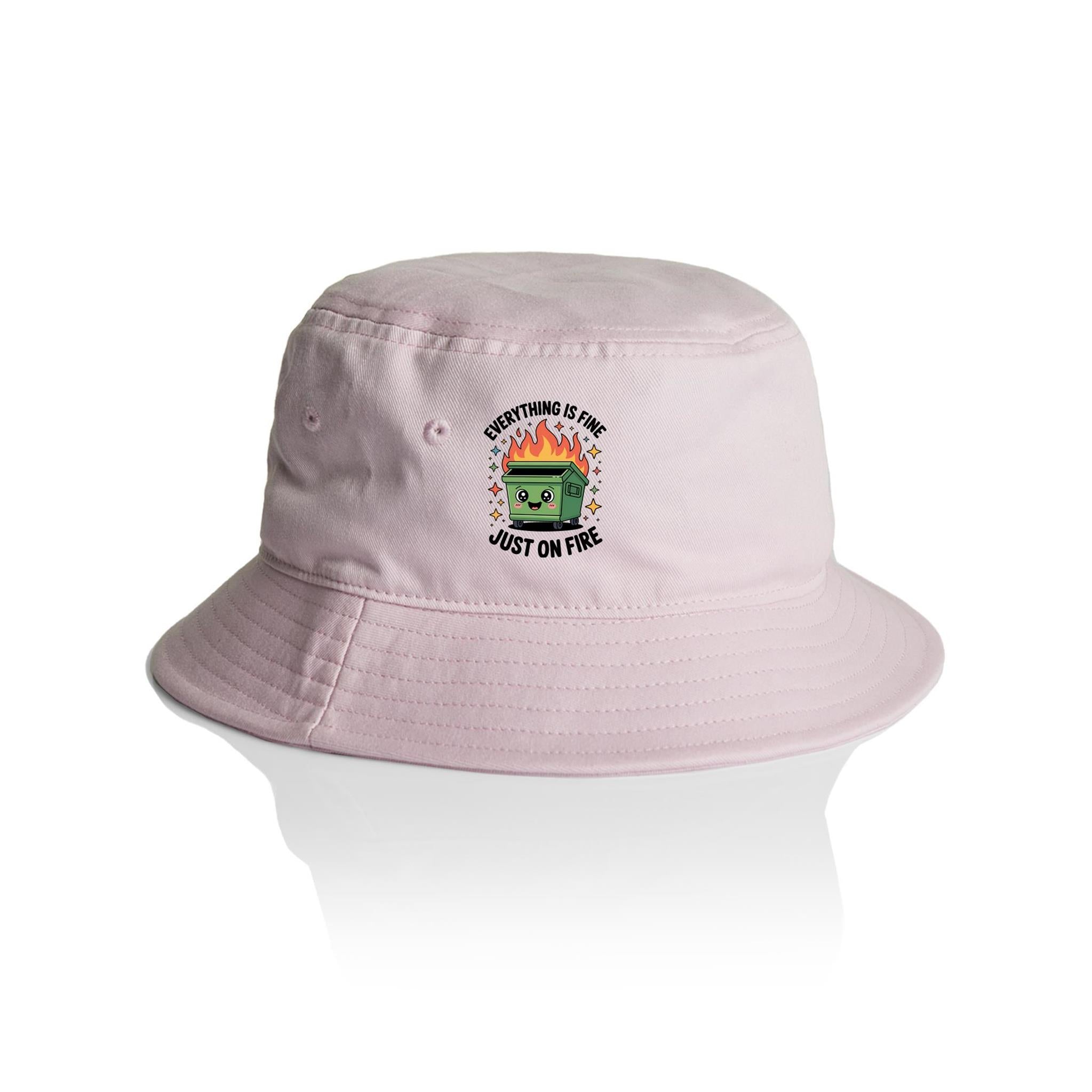 Skip Bin, Dumpster Fire - AS Colour Bucket Hat Orchid One Size As Colour Bucket Hat Printed In Australia