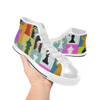 Colourful Chess - Kids High Top Canvas Shoes