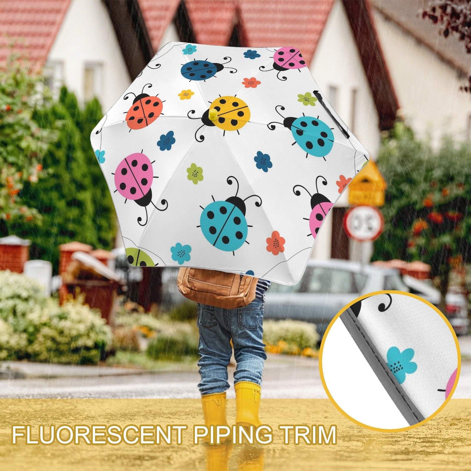Ladybugs Kids Safe Round Corner Umbrella Kids Safe Round Corner Umbrella animal Printed Offshore