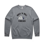 Rock And Roll Forever - AS Colour Stencil Crew Gravel Sweatshirt Music Printed In Australia