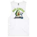 Avo-Cardio, Avocado Treadmill - Tank Top Tee White Drop Arm Tank Top Fitness Printed In Australia
