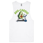 Avo-Cardio, Avocado Treadmill - Tank Top Tee White Drop Arm Tank Top Fitness Printed In Australia