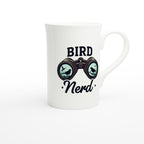 Bird Nerd - White 10oz Porcelain Slim Mug Porcelain Mug Globally Fulfilled