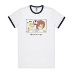 Life's Got Me In A Spin, Sloth, Cassette Tape - Staple Ringer Tee White Navy Ringer T-Shirt animal Music Printed In Australia Retro