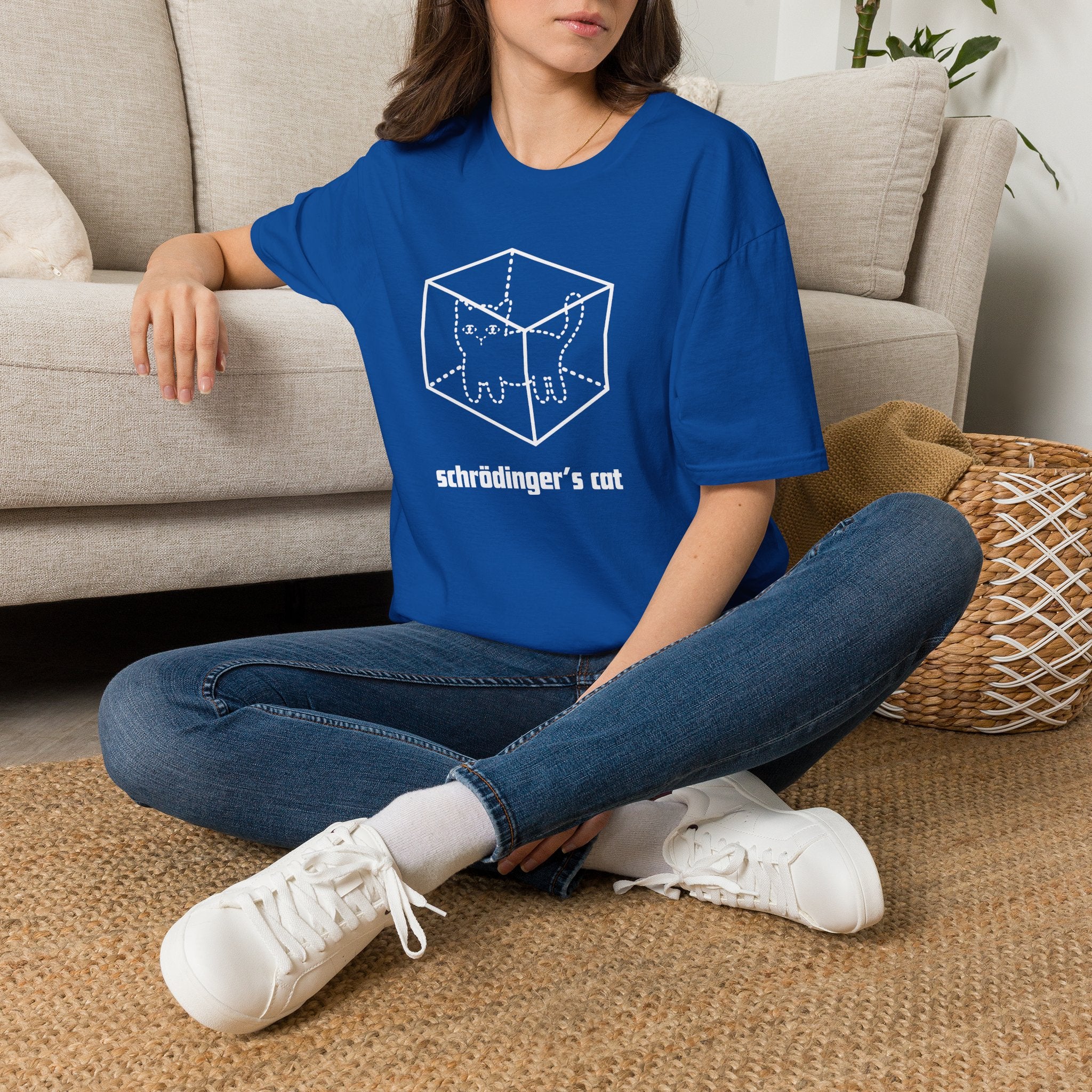 Schrödinger's Cat Unisex T-Shirt Royal Unisex Adult T-shirt animal Globally Fulfilled Science