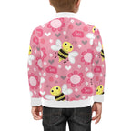 Bees On Pink Kids Bomber Jacket Kids Bomber Jacket animal Printed Offshore