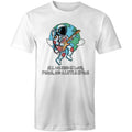 Astronaut, All We Need Is Love, Peace And A Little Space - Mens T-Shirt White Mens T-shirt Music Printed In Australia Space