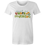 Meet Me Under The Mistletoe, Christmas - Womens T-shirt White Womens Christmas T-shirt Christmas Printed In Australia