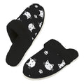 Geometric Cat Faces Men's Fur Trim Thick-Sole Indoor Slippers 2XL Men's Fur Trimmed Slippers animal Printed Offshore