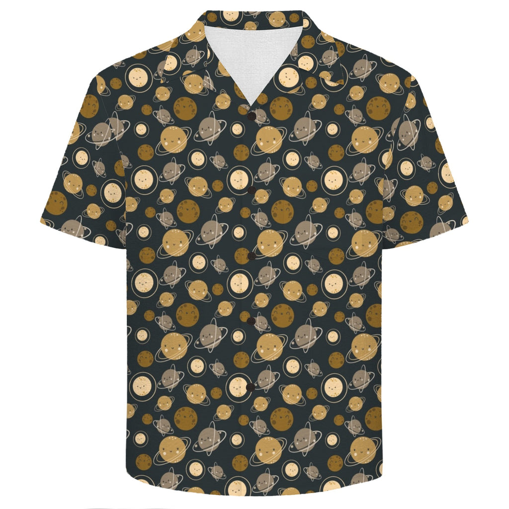 Planets Men's Crinkle Hawaiian Shirt