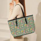 Groovy Retro PU Leather Tote Bag Large