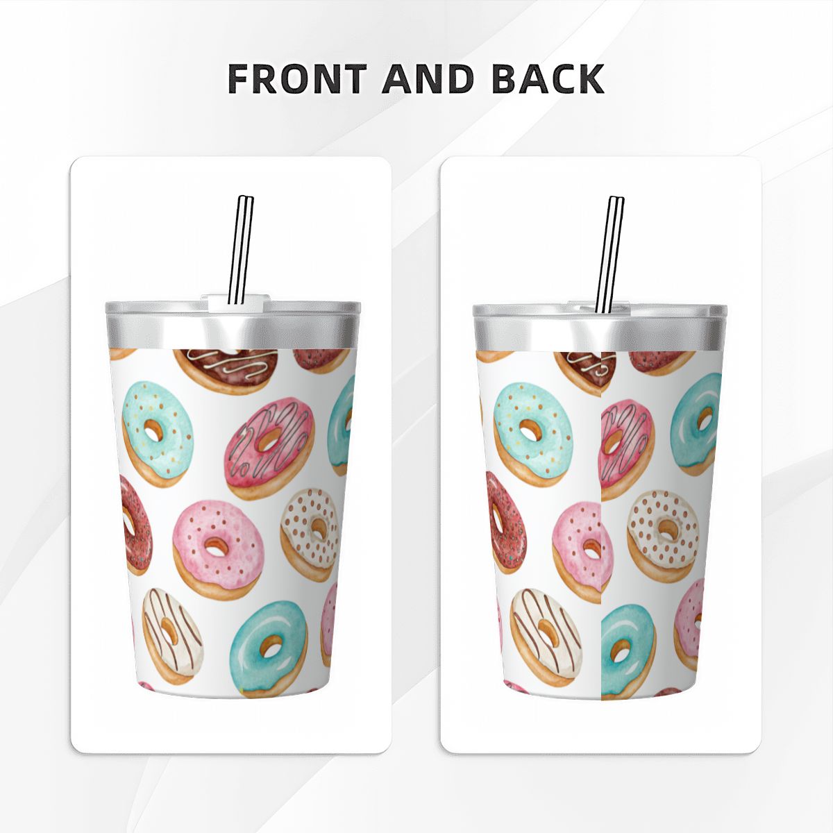Pastel Doughnuts Small Stainless Steel Travel Mug Cup 12oz/350ml