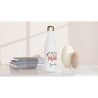 Personalised - Mum With Flowers And Butterflies - White 17oz Stainless Steel Water Bottle Personalised Water Bottle Globally Fulfilled Mum
