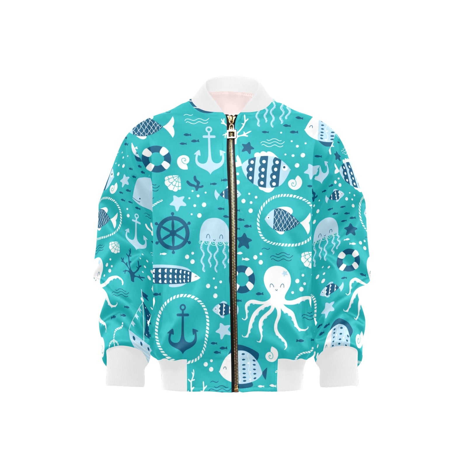 Under The Sea Kids Bomber Jacket XL Kids Bomber Jacket Ocean Printed Offshore