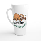 Sloth, I Like Naps - White Latte 17oz Ceramic Mug Default Title Latte Mug animal Globally Fulfilled
