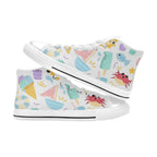 Summer Fun - Kids High Top Canvas Shoes