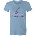 A-cute Angle - Womens T-shirt Carolina Blue Womens T-shirt Maths Printed In Australia