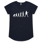 Guitarist Evolution - Womens Scoop Neck T-Shirt Navy