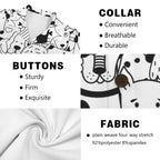 Black And White Dogs Men's Short Sleeve Hawaiian Shirt Men's Hawaiian Shirt (New) animal Printed Offshore