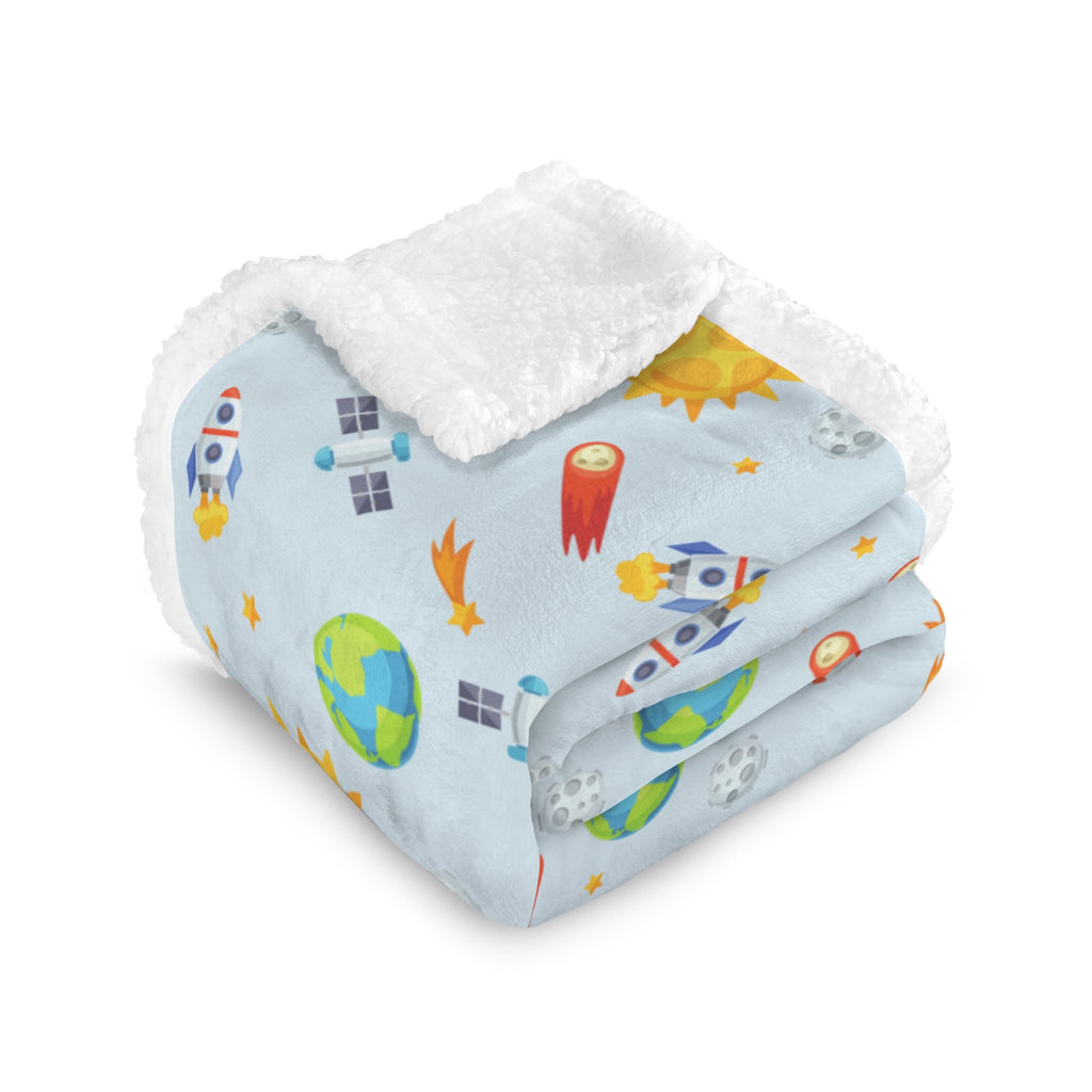 Busy Space - Double-Layer Fleece Blanket 51"x59"