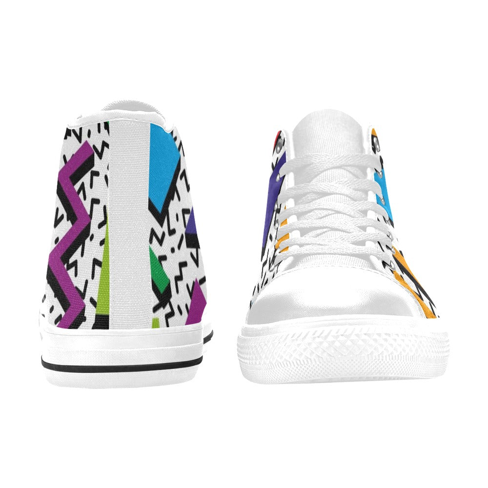 80's Abstract - Women's High Top Canvas Shoes Womens Classic High Top Shoes Printed Offshore Retro