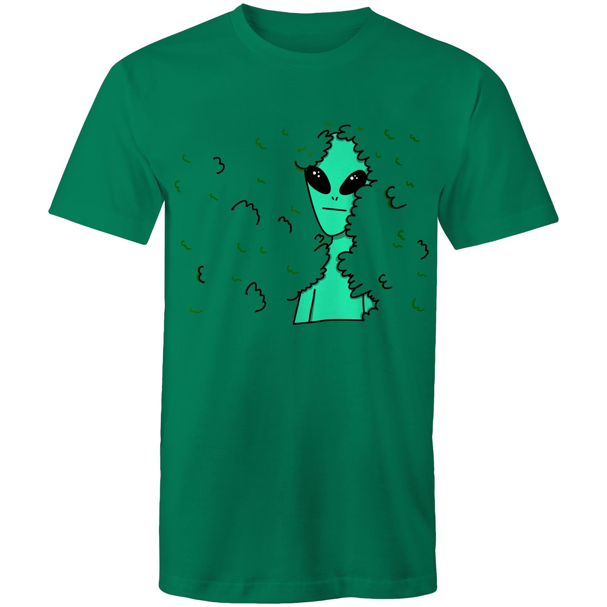 Alien Hedge - Mens T-Shirt Kelly Green Mens T-shirt Printed In Australia Sci Fi