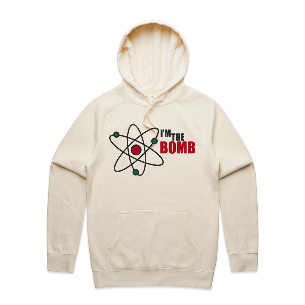 I'm The Bomb, Atom - Mens Hoodie Ecru Mens Hoodie Printed In Australia Science