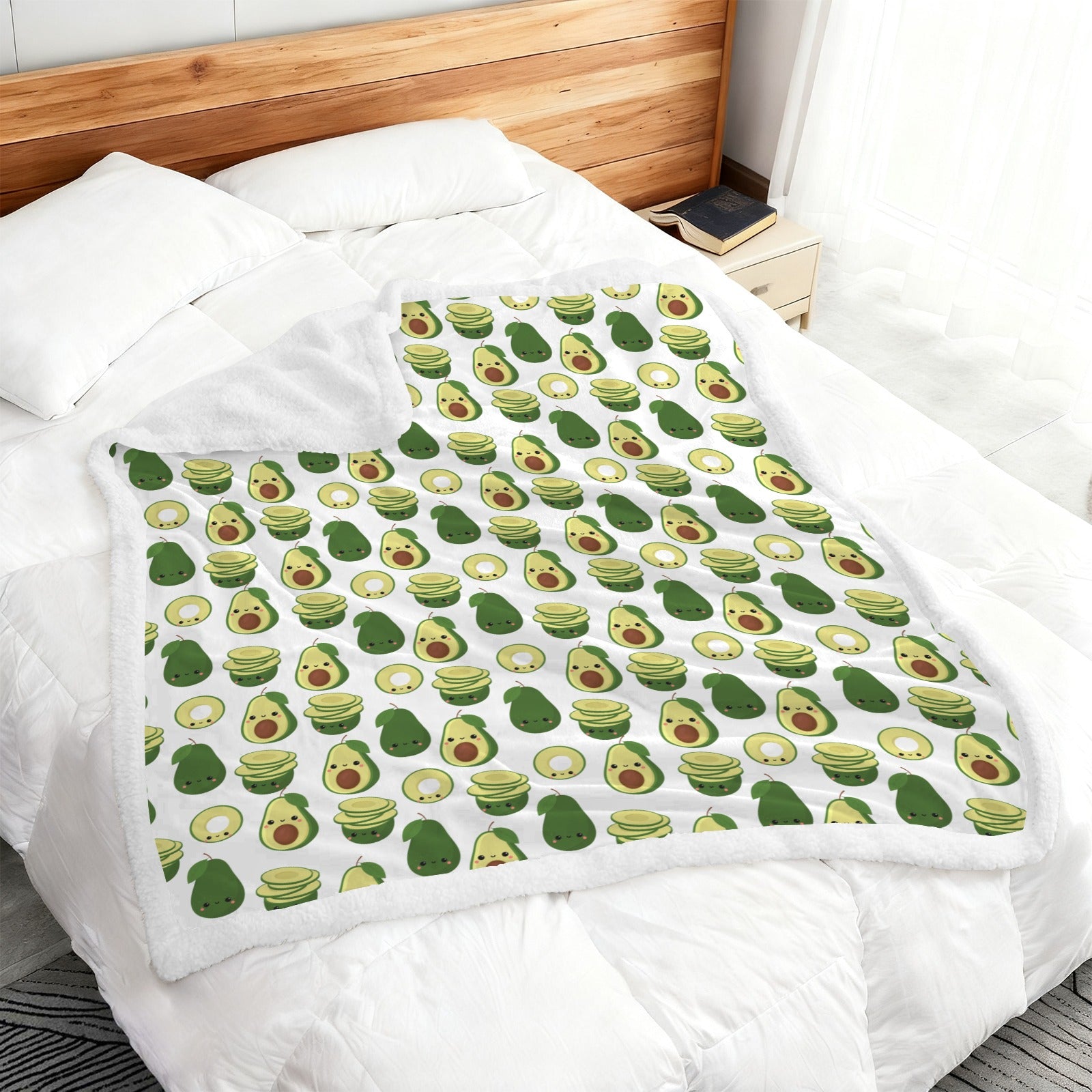 Cute Avocados - Double-Layer Fleece Blanket 51"x59"
