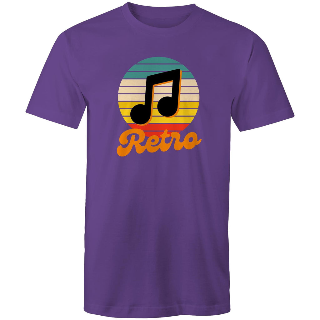 Retro Music - Mens T-Shirt Purple Mens T-shirt Music Printed In Australia Retro