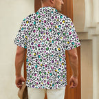 Animal Print In Colour Men's Short Sleeve Hawaiian Shirt Men's Hawaiian Shirt (New) animal Printed Offshore