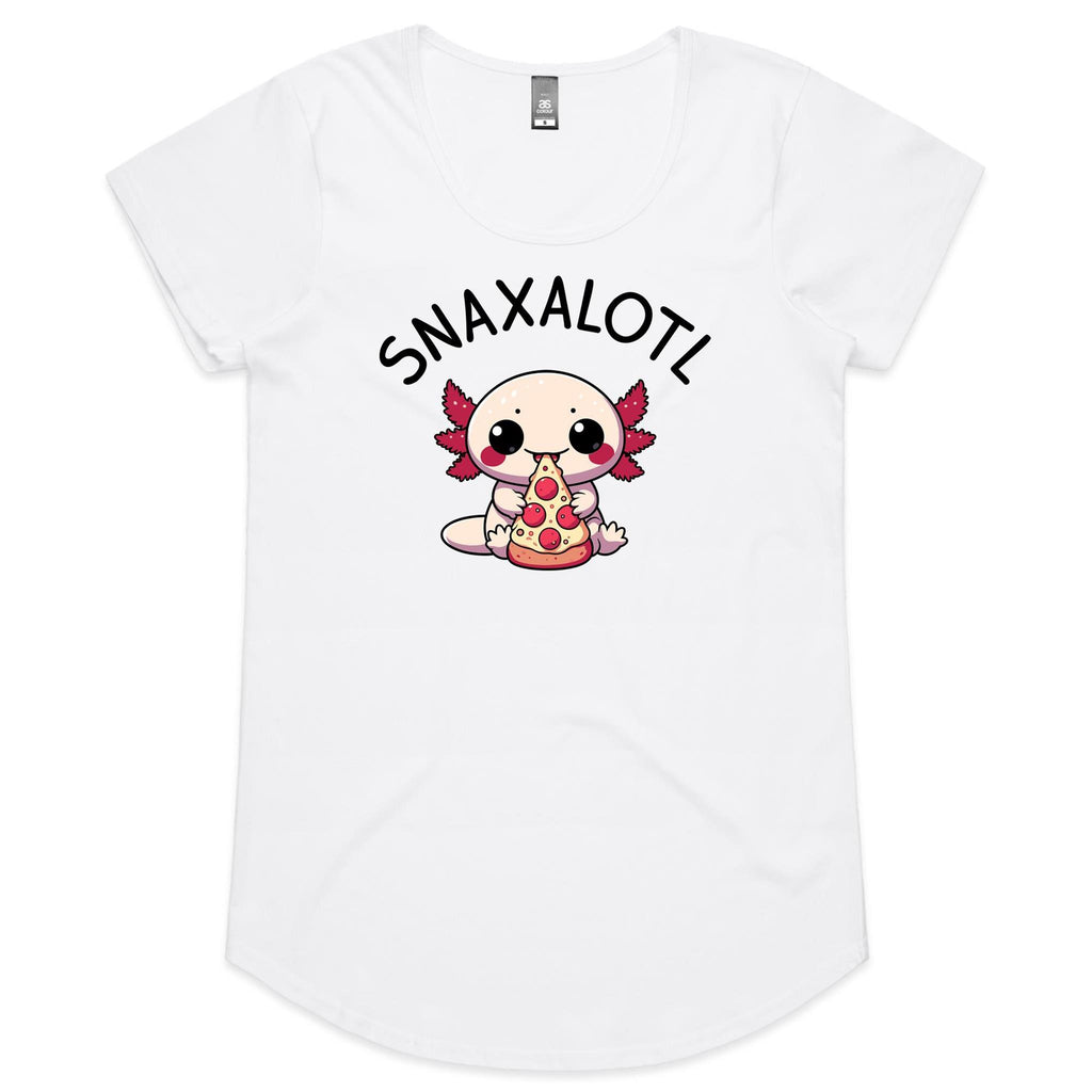 Snaxalotl, Axolotl Pizza - Womens Scoop Neck T-Shirt