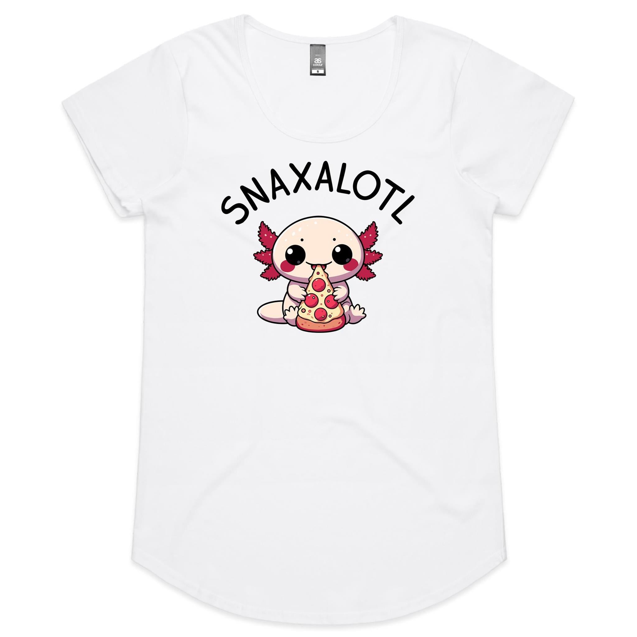 Snaxalotl, Axolotl Pizza - Womens Scoop Neck T-Shirt