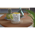 Personalised - Dad Crown And Moustache - White 11oz Ceramic Mug with Color Inside Personalised Mug Customise Dad Globally Fulfilled Personalise