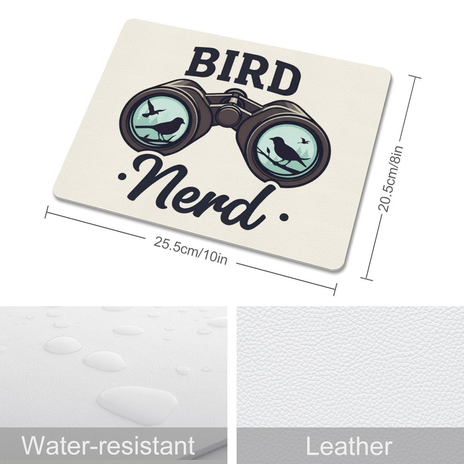 Bird Nerd Leather Mouse Pad Leather Mouse Pad animal Birds Printed Offshore