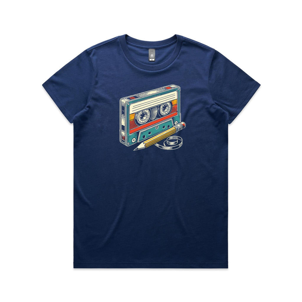 Cassette Tape And Pencil - Womens T-shirt