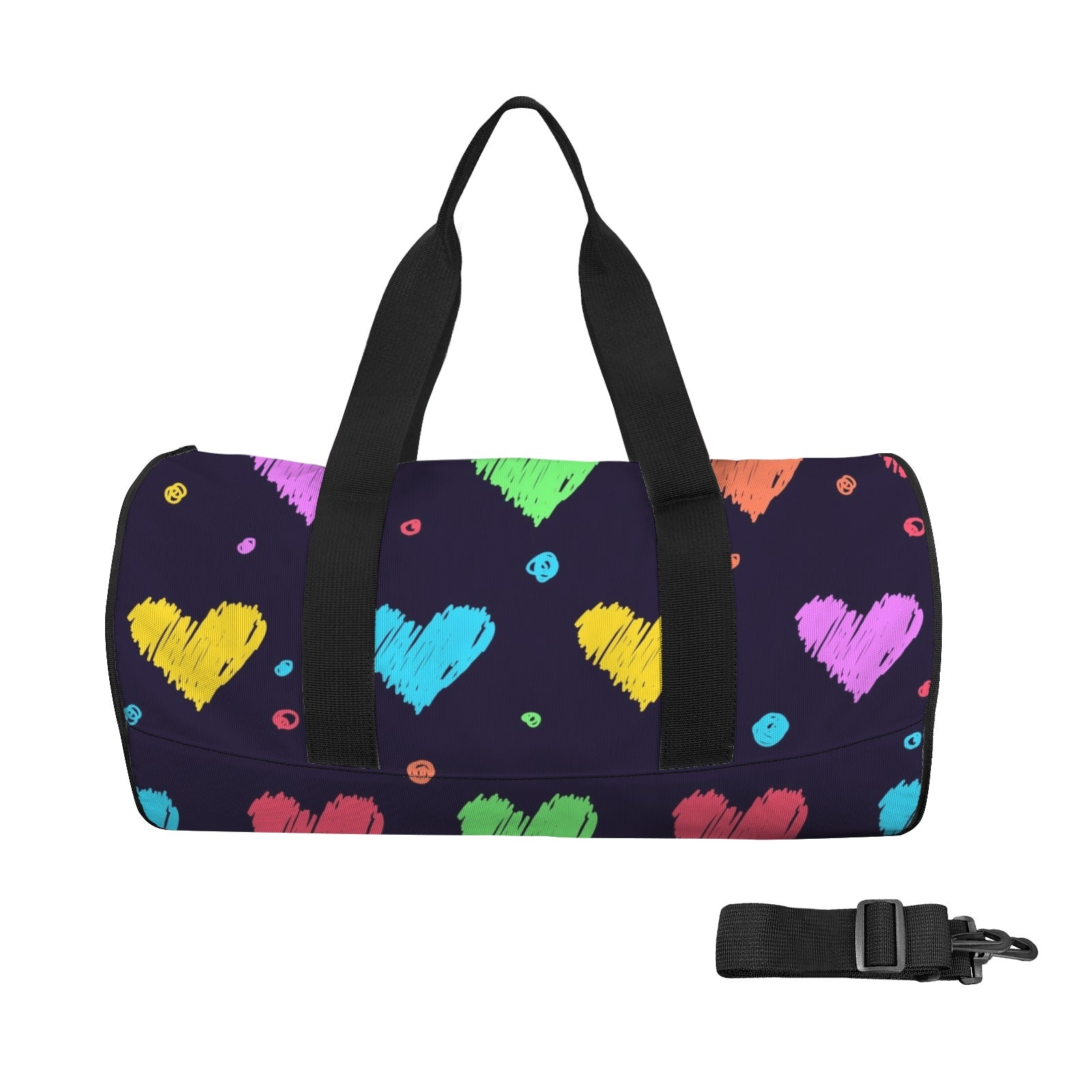 Colourful Hearts Duffle Bag one size Duffle Bag Printed Offshore