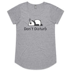 Panda, Don't Disturb - Womens Scoop Neck T-Shirt Grey Marle Womens Scoop Neck T-shirt animal Printed In Australia