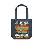 Punctuation Saves Lives, Dinosaur Canvas Tote Bag